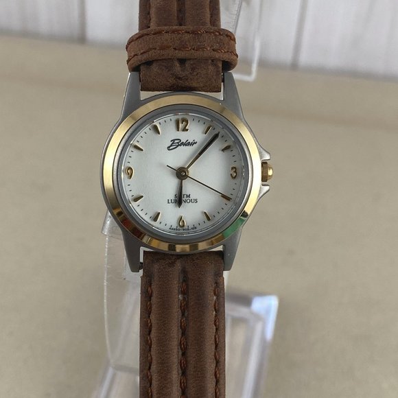 Vintage Belair Titanium Watch 18 Karat Gold Plated Bezel - Picture 3 of 7